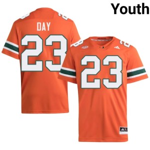 #23 College Football Youth Dylan Day Game Orange UMiami Hurricanes Jersey 302659-631