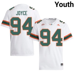 #94 Miami White College Football Dylan Joyce Game Youth Jersey 831605-195