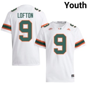 #9 College Football NCAA Elija Lofton UM White Youth Jerseys 563205-243