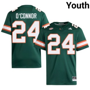 #24 UMiami Hurricanes Ethan O'Connor Youth NCAA College Football Green Jersey 847155-497