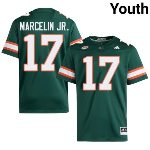 #17 Youth Limited Green College Football Ezekiel Marcelin Jr. Miami of Florida Jersey 561527-909