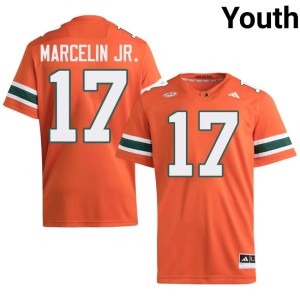 #17 UM Hurricanes Ezekiel Marcelin Jr. College Football Youth Orange Alumni Jersey 436435-534