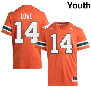 #14 University College Football Youth Hayden Lowe Miami Hurricanes Orange Jerseys 598058-913