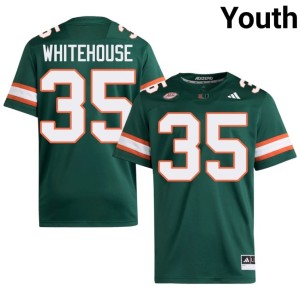 #35 Green Youth UM Hurricanes Embroidery College Football Jack Whitehouse Jersey 308662-541