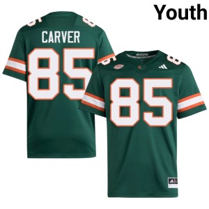 #85 Miami Youth College Football Jackson Carver Green Embroidery Jersey 578235-159