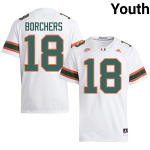 #18 Youth Joe Borchers White Miami Hurricanes College Football Official Jerseys 510815-380