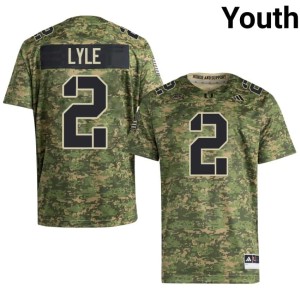 #2 University Jordan Lyle College Football Camo Youth UMiami Jersey 117216-151