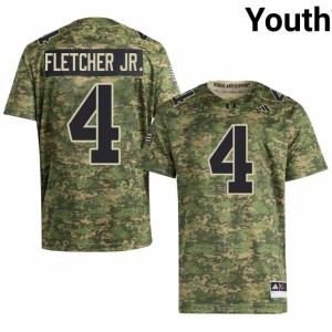 #4 College Football Youth Mark Fletcher Jr. Stitched Canes Camo Jersey 958295-659