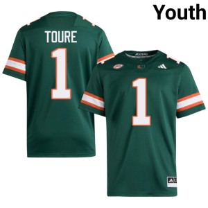 #1 Mohamed Toure Green College Football Youth UMiami Hurricanes Alumni Jersey 814347-866