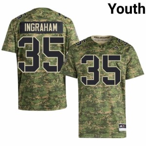 #35 Monroe Ingraham Camo Youth College Football Hurricanes NCAA Jersey 164558-313