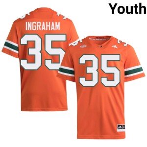 #35 Official Orange College Football Youth The U Monroe Ingraham Jersey 647225-274
