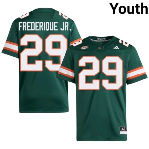 #29 College Football Romanas Frederique Jr. Miami of Florida Green Player Youth Jersey 741811-758