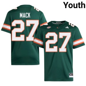 #27 NCAA Youth UM Hurricanes Green Ryan Mack College Football Jerseys 486163-821