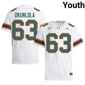 #63 2026 White University of Miami Samson Okunlola College Football Youth Jerseys 712401-309