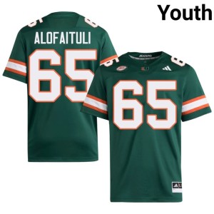 #65 College Football Seuseu Alofaituli Youth Green The U Stitched Jersey 499700-500