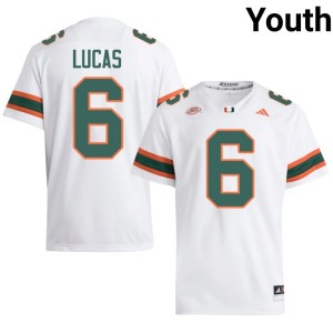 #6 White Youth 2026-27 College Football Xavier Lucas Miami Jerseys 476864-251