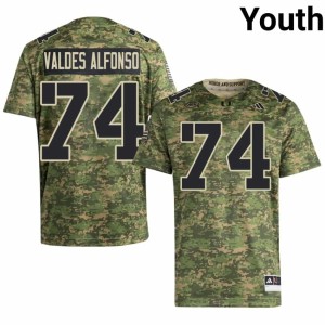 #74 Yerovi Valdes Alfonso Game Miami Hurricanes College Football Camo Youth Jersey 759193-948