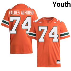 #74 Limited Youth College Football Orange Canes Yerovi Valdes Alfonso Jersey 802489-429