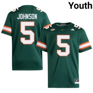 #5 Green University College Football UMiami Andre Johnson Youth Jersey 662207-580