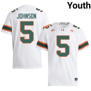 #5 College Football Andre Johnson Youth White Official The U Jerseys 946032-727