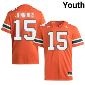 #15 College Football Youth High School Brody Jennings Hurricanes Orange Jerseys 361415-842