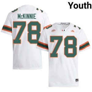 #78 Official White Youth UM Hurricanes College Football Bryant McKinnie Jersey 595428-184