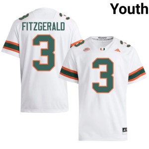 #3 Youth University of Miami White NCAA College Football Bryce Fitzgerald Jersey 128096-841