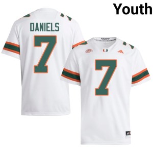 #7 Youth Hurricanes 2026-27 White CJ Daniels College Football Jersey 150938-150