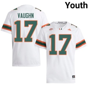 #17 White Replica Cam Vaughn The U Youth College Football Jersey 830079-394