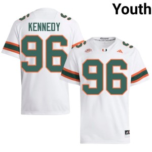#96 White College Football Cortez Kennedy 2026 UM Hurricanes Youth Jersey 197826-506