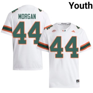 #44 Youth UM Hurricanes Player Dan Morgan White College Football Jersey 622456-873