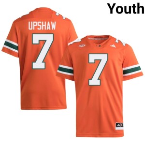 #7 Youth College Football Orange Miami of Florida Daylyn Upshaw Replica Jersey 741100-637