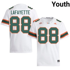 #88 College Football 2026 Miami Hurricanes White Youth DeAnthony Lafayette Jerseys 122859-229