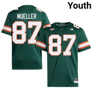 #87 Gavin Mueller College Football Green Youth Miami NCAA Jersey 877814-557