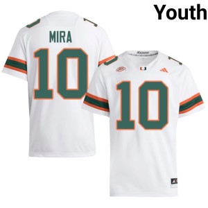 #10 Youth George Mira White UM College Football Replica Jerseys 550423-984