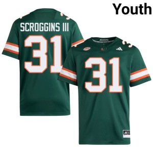 #31 Replica College Football Youth UMiami Herbert Scroggins III Green Jersey 381315-494