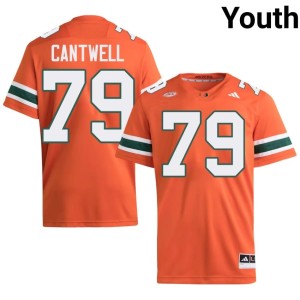 #79 Stitched Orange College Football Youth Jackson Cantwell Miami Hurricanes Jersey 329437-473