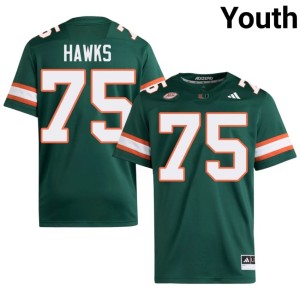 #75 Limited Youth Jacob Hawks College Football Green The U Jerseys 588120-138