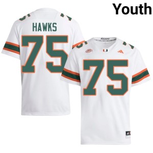 #75 White University University of Miami Jacob Hawks College Football Youth Jerseys 985769-935