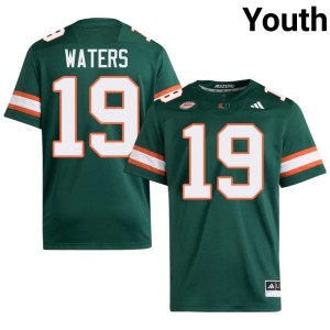 #19 Hurricanes Player College Football Green Jaelen Waters Youth Jersey 561173-218