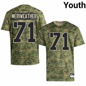 #71 Jamal Meriweather Youth UMiami College Football Official Camo Jerseys 798131-203