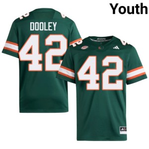 #42 High School Jim Dooley Youth Green UMiami Hurricanes College Football Jersey 278137-796