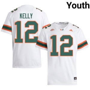 #12 Game Jim Kelly White Youth Miami College Football Jersey 599117-393