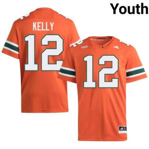 #12 UMiami Hurricanes Jim Kelly College Football Youth Player Orange Jersey 171876-227
