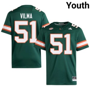 #51 College Football Green 2026 Jonathan Vilma Youth Canes Jerseys 698773-459