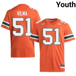 #51 Orange Jonathan Vilma Youth College Football High School University of Miami Jerseys 477222-322
