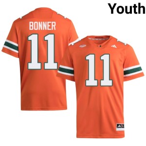 #11 College Football UM Hurricanes Kamal Bonner Limited Youth Orange Jerseys 778036-664