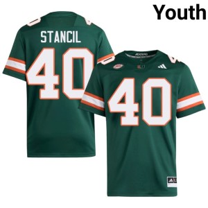 #40 College Football 2026 Miami of Florida Youth Green Keshawn Stancil Jersey 796256-140
