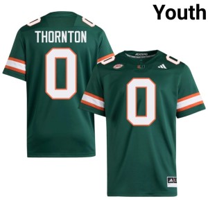 #0 Green Game Omar Thornton College Football Youth UMiami Hurricanes Jersey 968778-323