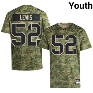 #52 College Football Ray Lewis Official Camo Youth University of Miami Jersey 227939-544